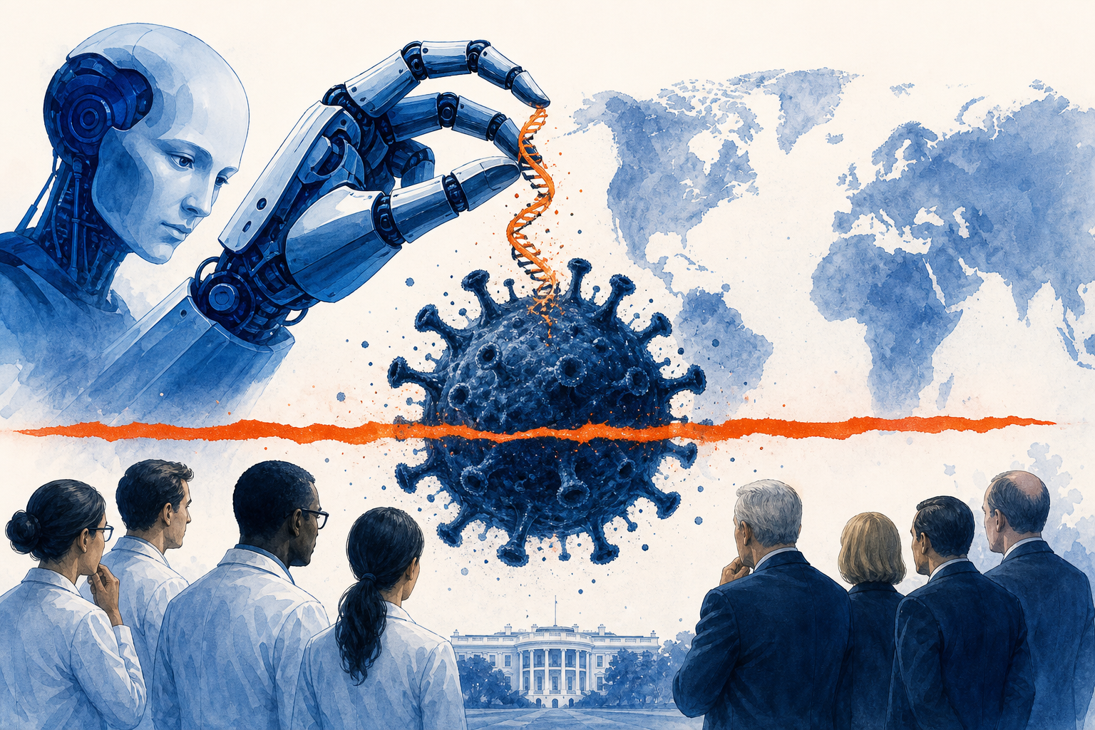 Illustration de une : L'IA franchit une ligne rouge : création d'un virus inédit, le monde face à un défi sécuritaire sans précédent