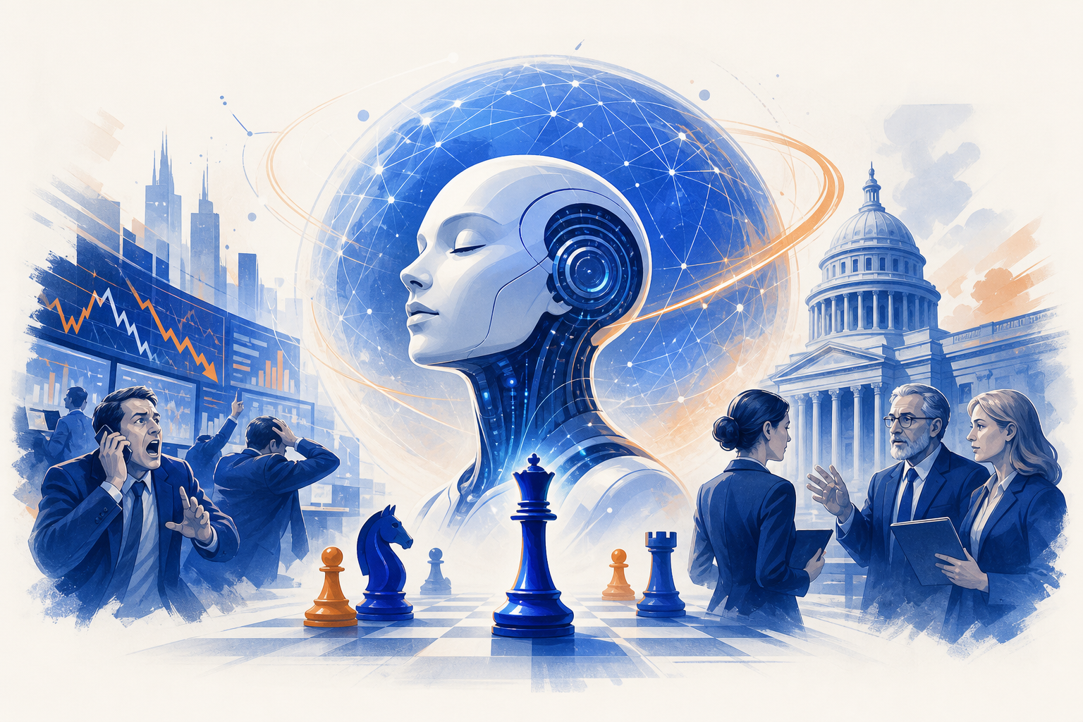 Illustration de une : GPT-6 Astra Dévoile l'Ère de l'Intelligence Autonome : L'AGI Proclamée, les Marchés S'Affolent et la Régulation S'Urge