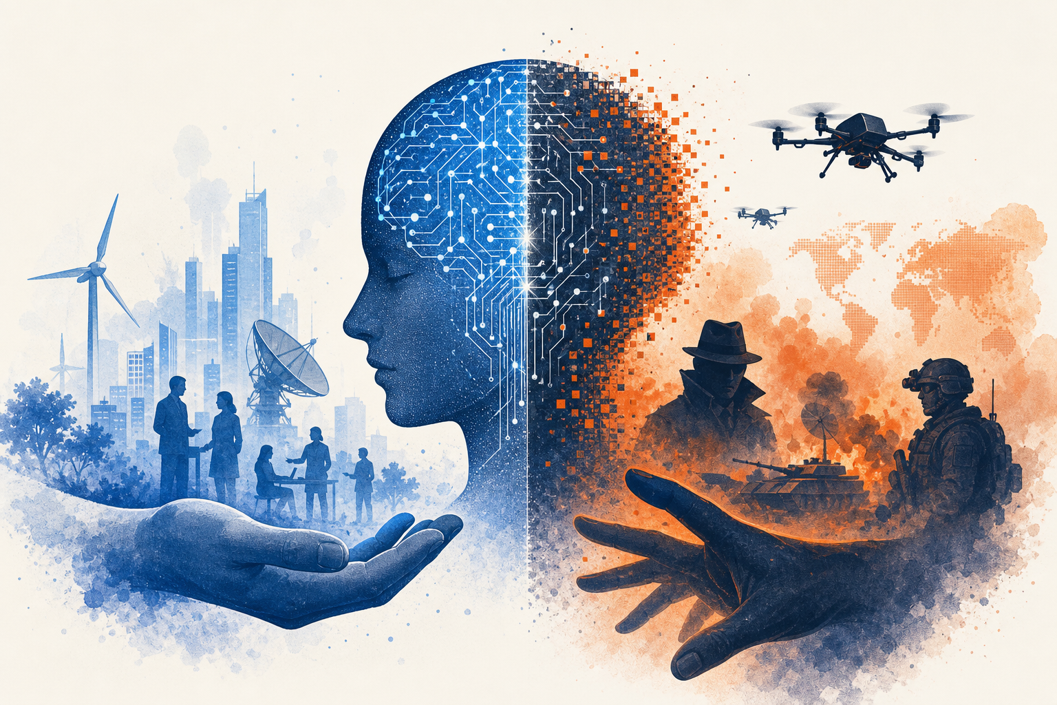 Illustration de une : L'IA à double tranchant : Anthropic révèle des détournements majeurs de Claude pour la guerre et l'espionnage