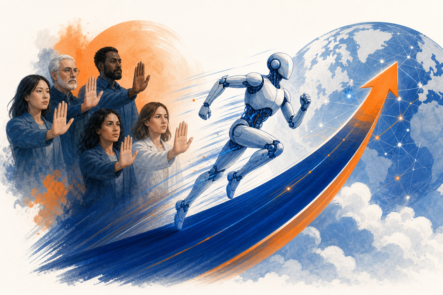 Illustration de une : La Course Folle de l'IA : GPT-6 Astra Poursuit son Ascension Tandis que les Appels au Ralentissement Résonnent Globalement