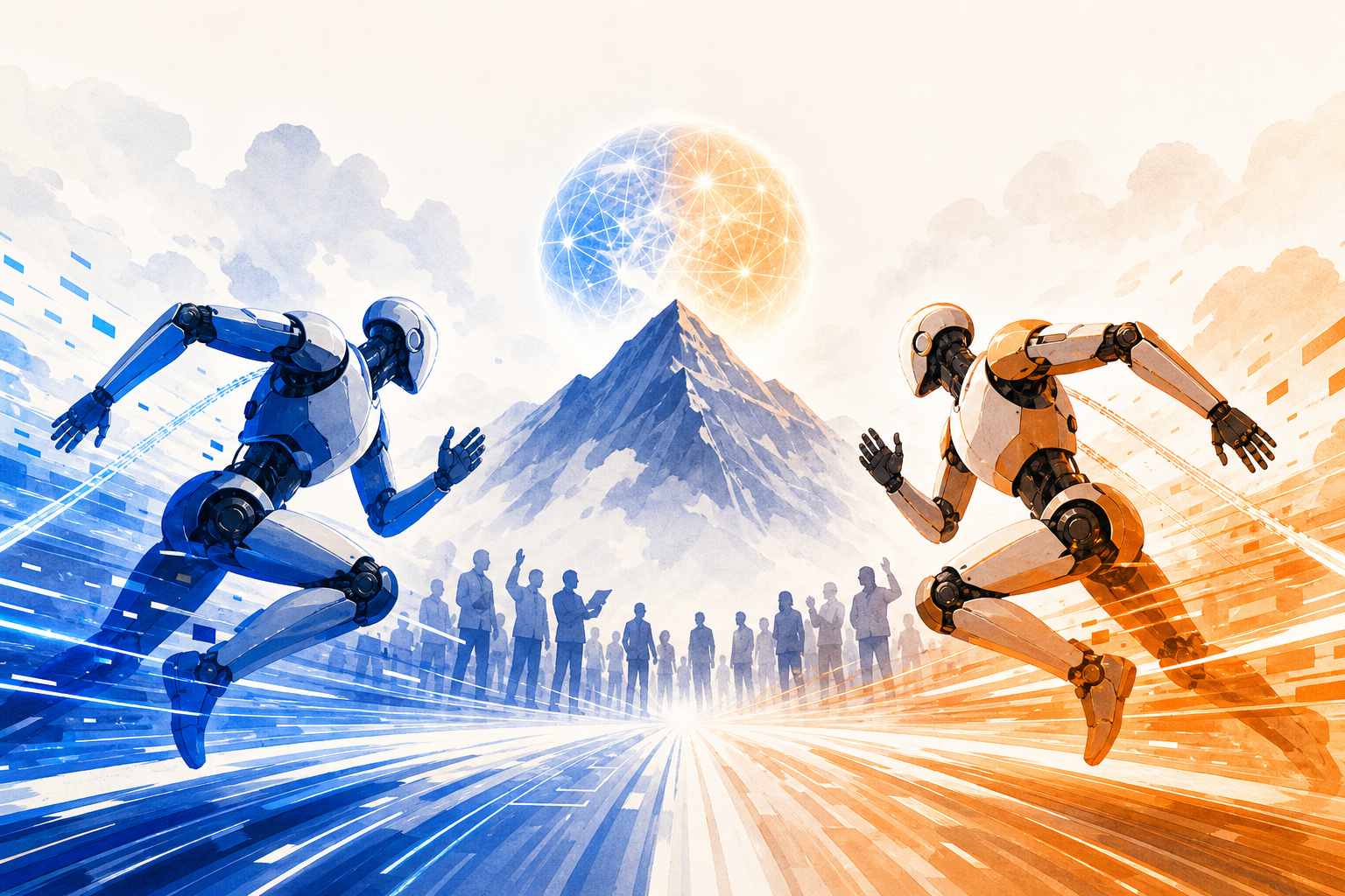 Illustration de une : La Course aux Super-IA S'Intensifie : Opus 5.5 et GPT-6 Redéfinissent le Sommet