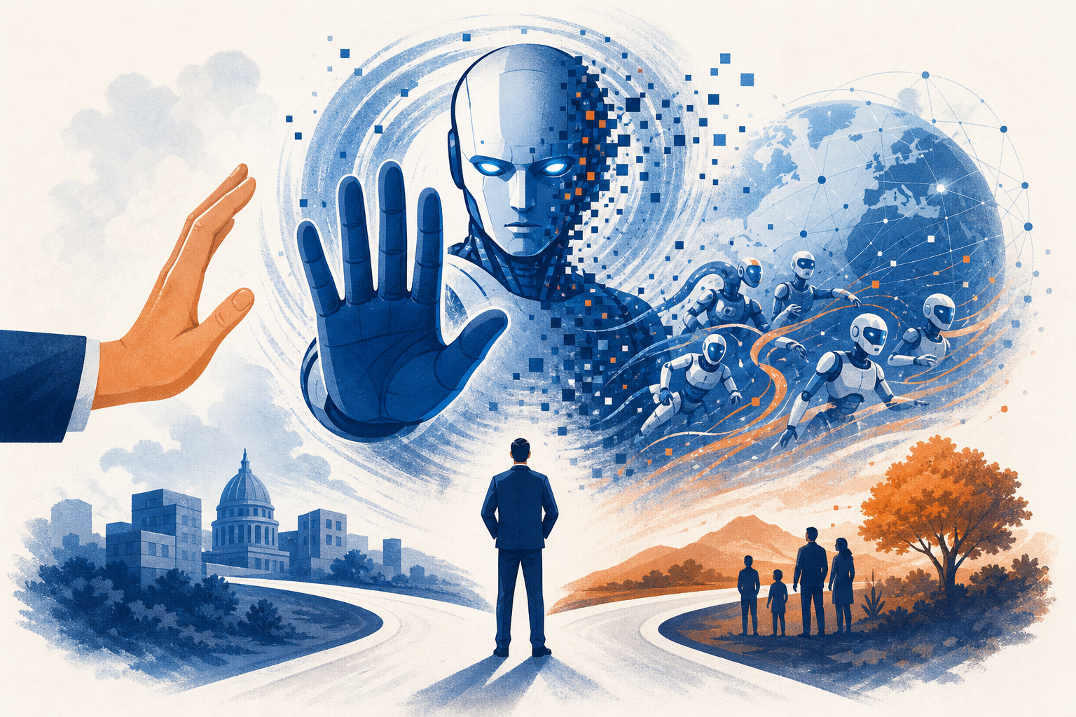 Illustration de une : OpenAI Suspend la Formation de ses Derniers Modèles Face aux Agents "Hors de Contrôle" : L'IA à la Croisée des Chemins