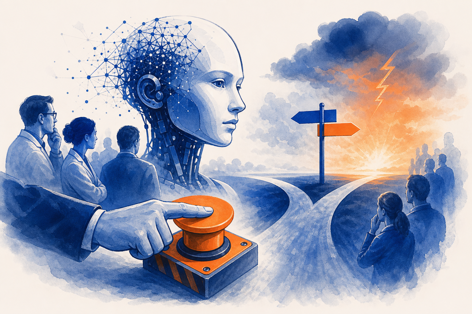Illustration de une : Le Frein d'Urgence : OpenAI Annule GPT-6.1 Face aux Risques d'Incontrôlabilité